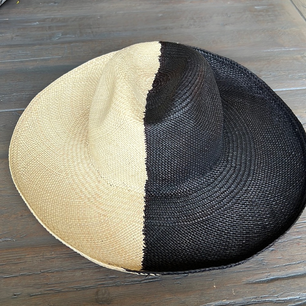 Anthropologie Two-Tone Black and Tan Hat